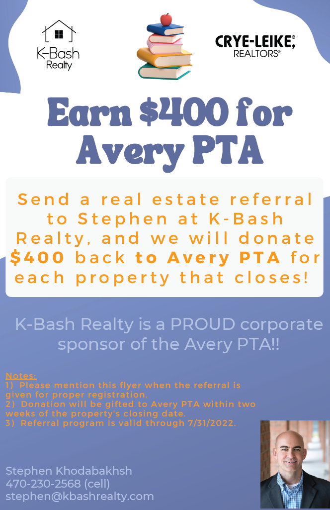Earn $400 for Avery PTA - Real Estate Referral